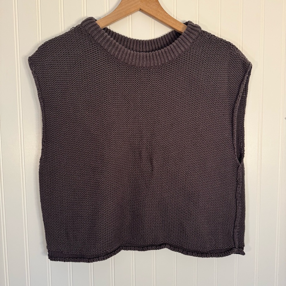 Free People Stolen Hearts Knitted Crop Tank Vest Women’s Size Small 100% Cotton - Picture 3 of 14